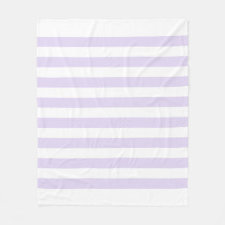 Soft White & Lilac Purple Lines Pattern Fleece Blanket