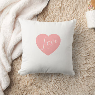 Soft White "Love" Heart Accent Pillow – Romantic H
