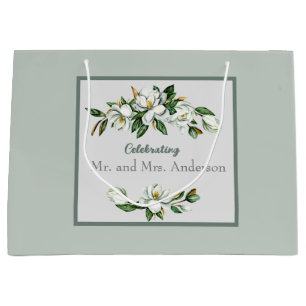 Soft White Magnolia Greenery Wedding Classic Large Gift Bag