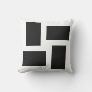 Soft White & Pitch Pastel Abstract Design Throw Pillow