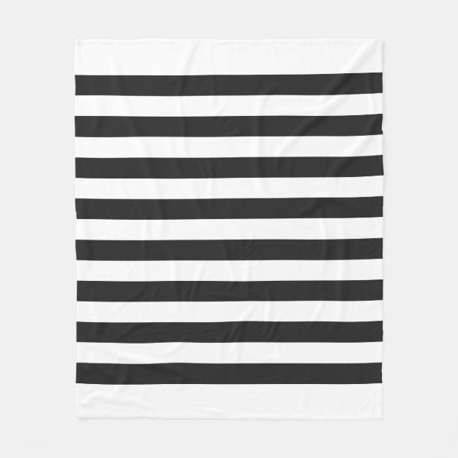 Soft White & Pitch Pastel Lines Pattern Fleece Blanket (Front)