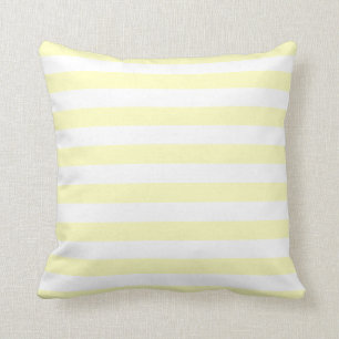 Soft White & Yellow Pastel Lines Pattern Throw Pillow