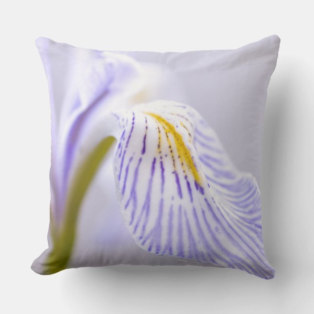 Soft Wild Iris Throw Pillow (Front)