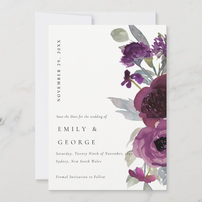 SOFT WILD PURPLE LILAC FLORAL ENREGISTRER LA CARTE (Devant)