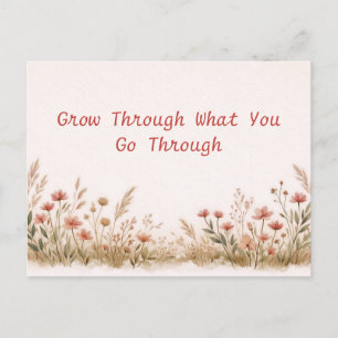Soft Wildflower Border Meadow Watercolor  Postcard