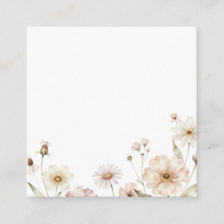 Soft Wildflower Border Watercolor Background Enclosure Card