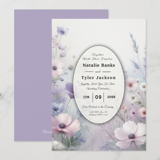 Soft Wildflower Meadow Daydreams Invitation (Front/Back)
