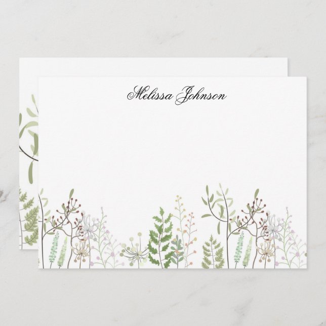 Soft Wildflower Personalized Card (Front/Back)