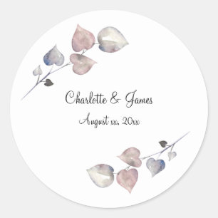 Soft Willows Lilac, Scottish Heather, Wedding Classic Round Sticker