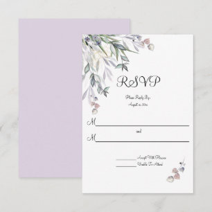 Soft Willows Lilac, Scottish Heather, Wedding RSVP Card