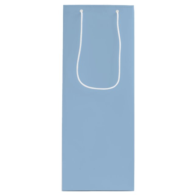 Soft Winter Blue Solid Wine Gift Bag (Front)