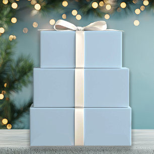 Soft Winter Blue Solid Wrapping Paper Sheet