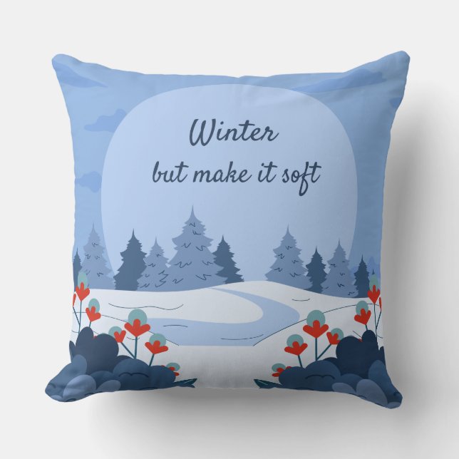 Soft Winter Collection — Calm, Cozy & Timeless Throw Pillow (Front)