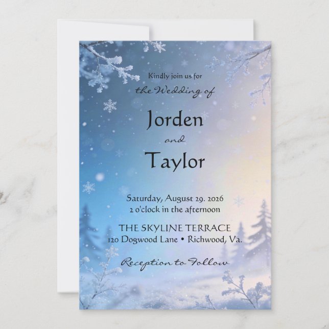 Soft Winter Daydream  Invitation (Front)