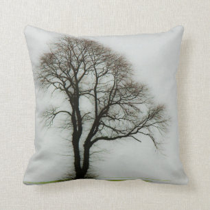 Soft winter tree throw pillow