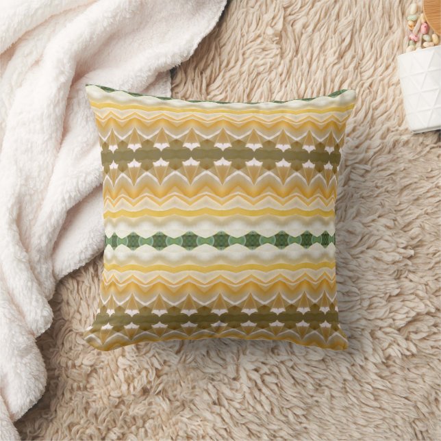Soft Yellow And Green Modern Throw Pillow (Blanket)