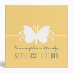 Soft Yellow Butterfly Swirls Binder (2 inch)