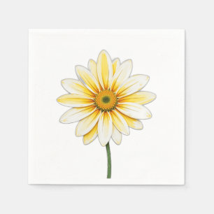 Soft Yellow Daisy Watercolor Napkin