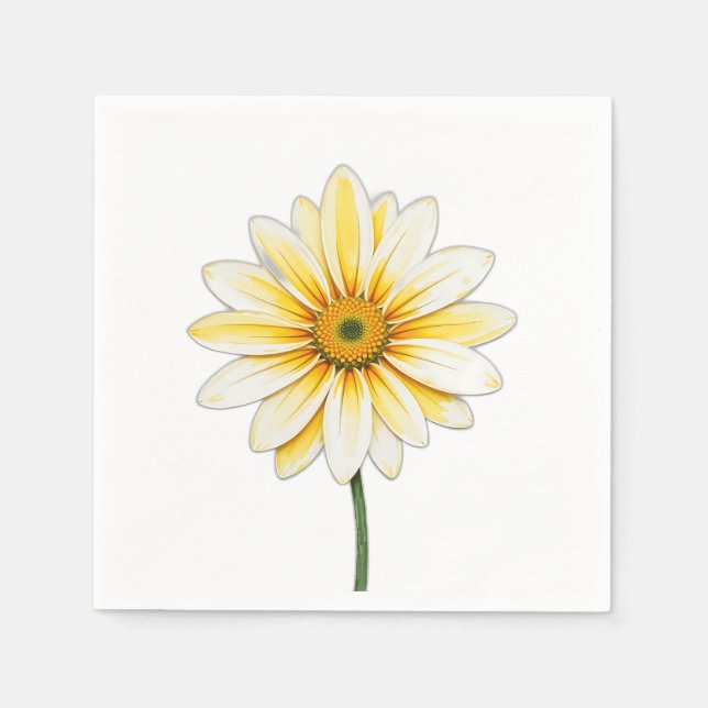 Soft Yellow Daisy Watercolor Napkin (Front)