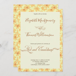 Soft Yellow Floral Commitment Ceremony Invitation