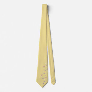 Soft Yellow Heart Motif Necktie