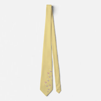 Soft Yellow Heart Motif Necktie