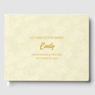 Soft Yellow Letters to the Bride Keepsake Notebook Guest Book