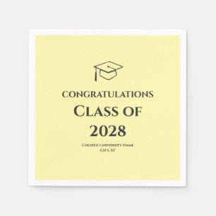 Soft Yellow Modern Congratulations Graduation  Napkin
