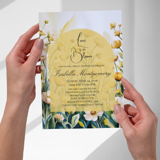 Soft Yellow Palette Love Is in Bloom Bridal Shower Invitation