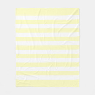Soft Yellow Pastel & White Lines Pattern Fleece Blanket