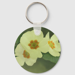 Soft Yellow Primrose Flowers Keychain