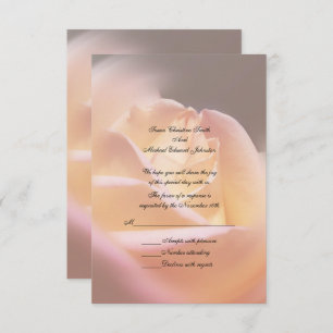 Soft Yellow Rose Floral Wedding  RSVP Card