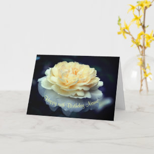 Soft Yellow Rose Flower Personalized Birthday  Card