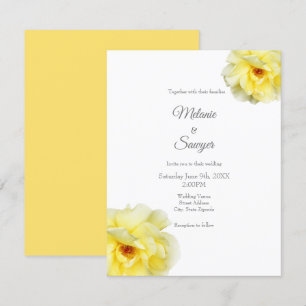 Soft Yellow Rose Invitation
