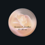 Soft Yellow Rose Wedding Favour Magnet<br><div class="desc">Soft and dreamy yellow rose with pink highlights floral save the date wedding announcement or favour refrigerator magnet. Fill in your information in the template. Make more changes to text and font size, style, and colour by clicking on Customize. This image is available on many products in my gallery. Please...</div>