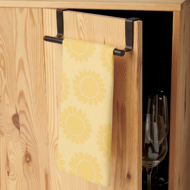 Soft Yellow Sunflower Bloom 1 Kitchen Towel (Thirds Fold)