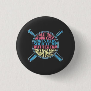 Softball 1 Inch Round Button