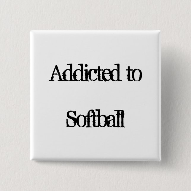 Softball 2 Inch Square Button (Front)