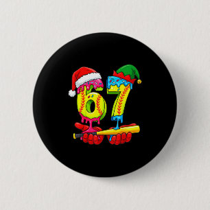 Softball 67 Ice Cream Drip Six Seven Boys Funny Ch 2 Inch Round Button