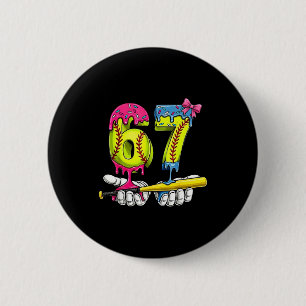 Softball 67 Ice Cream Drip Six Seven Boys Funny Me 2 Inch Round Button