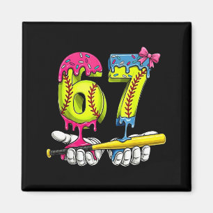 Softball 67 Ice Cream Drip Six Seven Boys Funny Me Magnet