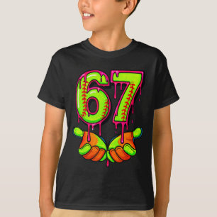 Softball 67 Six Seven Funny Gen Alpha Meme Drip Te T-Shirt