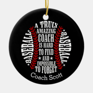 Softball a truly amazing coach is hard to find ceramic ornament