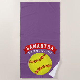 Softball All-Star Beach Towel