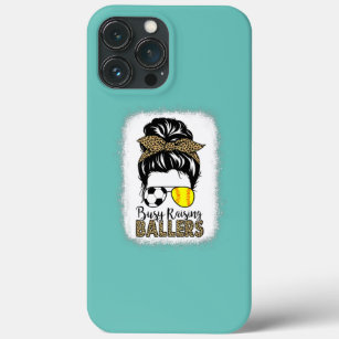 Softball And Soccer Mom Messy Bun Busy Raising iPhone 13 Pro Max Case