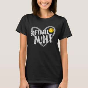 Softball Aunt Heart T-Shirt
