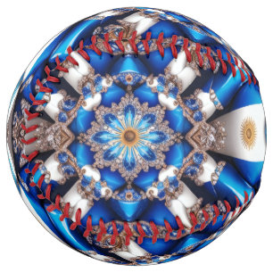 Softball ball with Argentinian Colours Design