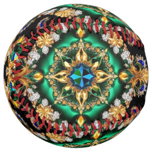 Softball ball with Brazilian Colours Design