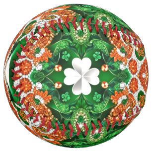 Softball ball with Irish Colours Design