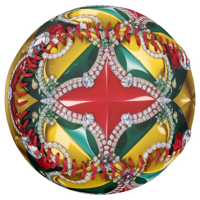 Softball ball with Los Angeles Colours Design (Front Left)